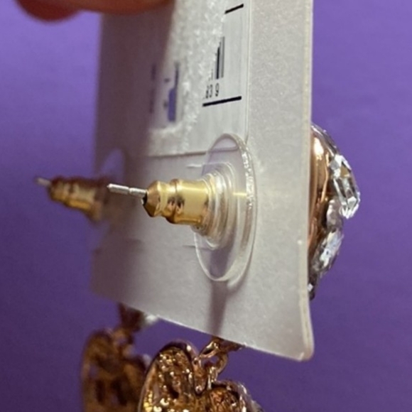 Baublebar Rhinestone Sparkle Heart Stack Earrings New in package - Picture 6 of 9